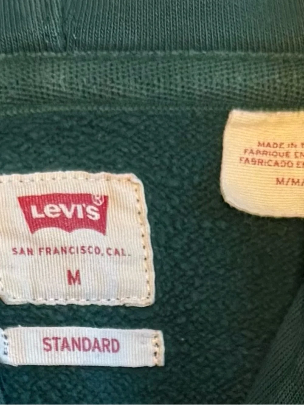 Levi's Medium Forest Green Hoodie with Bold Logo